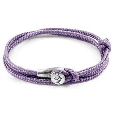 Anchor & Crew Women's Pink / Purple Lilac Purple Dundee Silver & Rope Bracelet