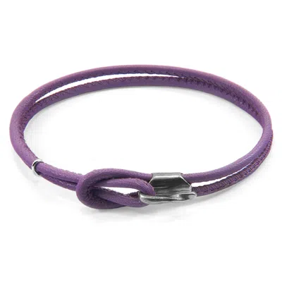 Anchor & Crew Women's Pink / Purple / Silver Lilac Purple Orla Silver & Nappa Leather Bracelet