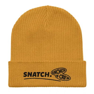 Anchor & Crew Women's Yellow / Orange Mustard Yellow Snatch Gen. Organic Cotton Embroidered Beanie - Men In Yellow/orange