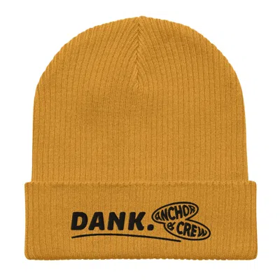 Anchor & Crew Yellow / Orange Mustard Yellow Dank Gen. Organic Cotton Embroidered Beanie - Men In Yellow/orange