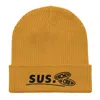 Anchor & Crew Yellow / Orange Mustard Yellow Sus Gen. Organic Cotton Embroidered Beanie - Men In Yellow/orange