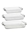 Anchor Hocking 3 Pc. Glass Oven Basics Bakeware Set In Clear