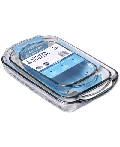 Anchor Hocking 3-piece Bakeware Bundle Set In Transparent