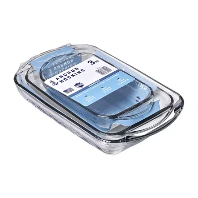 Anchor Hocking 3-pc.glass Bakeware Set In Multi