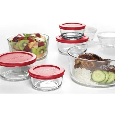 Anchor Hocking Assorted Food Storage Container Set 2 Pk In Red