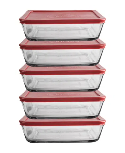 Anchor Hocking Glass 10-piece Food Storage Container Set With Lids In Clear