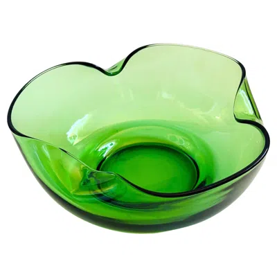 Pre-owned Anchor Hocking Mid Century Green Glass Salad Bowl By