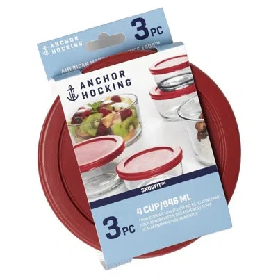 Anchor Hocking Replacement Lids For Glass Food Storage, 4 Cup Round, Set Of 3 (also Compatible With Pyrex Glass Foo