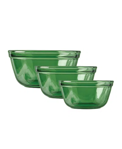 Anchor Hocking Rosewater 3-pc. Mixing Bowl Set In Green