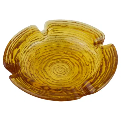 Pre-owned Anchor Hocking Soreno Textured Amber Glass Ashtray Vintage American In Brown