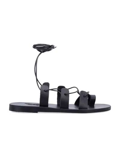 Ancient Greek Black Leather Sandals
