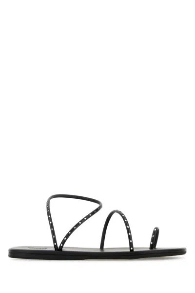 Ancient Greek Black Leather Sandals