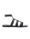 Ancient Greek Black Open Toe Sandals In Black