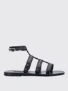 Ancient Greek Black Open Toe Sandals In Black