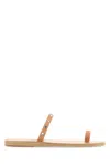 Ancient Greek Natural Slip On Sandals In Brown