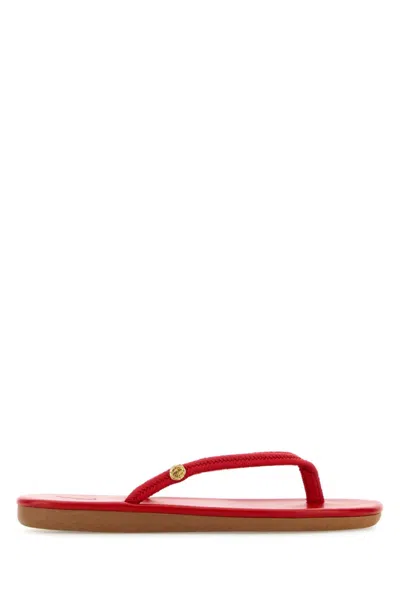 Ancient Greek Red Slip On Slippers
