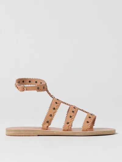 Ancient Greek Sandal Flat Sandals  Woman Color Beige