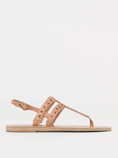 Ancient Greek Sandal Flat Sandals  Woman Color Beige