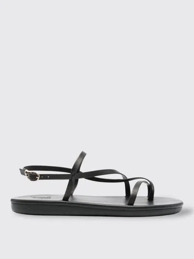 Ancient Greek Sandal Flat Sandals  Woman Color Black In Black