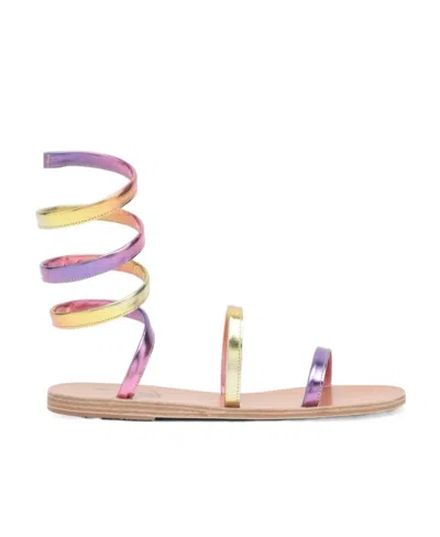 Ancient Greek Sandals Ofis Wraparound Flat Sandals In Multicolor