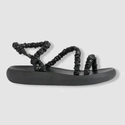 Pre-owned Ancient Greek Sandals $270  Women Black Eleftheria Scrunchie Sandal Shoes Size 37