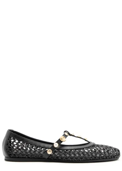 Ancient Greek Sandals Aerati Embellished Raffia Ballet Flats