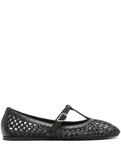 Ancient Greek Sandals Aerati Raffia Ballerinas In Black