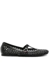 Ancient Greek Sandals Woman Ballet Flats Black Size 8 Cowhide In Black