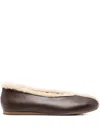 Ancient Greek Sandals Aeropi Shearling-trim Ballet Flats In Brown