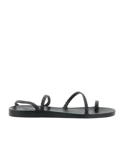 Ancient Greek Sandals Ancient Greeks Sandals Elftheria Toe Loop Sandals In Black