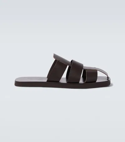 Ancient Greek Sandals Andreas Leather Fisherman Sandals In Brown