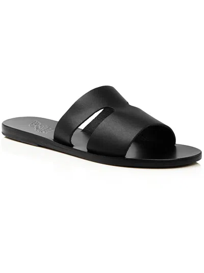 Ancient Greek Sandals 10mm Apteros Leather Sandals In Black