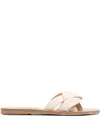 Ancient Greek Sandals Arachne Leather Slides In Nude