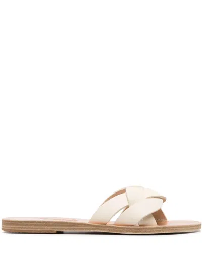 Ancient Greek Sandals Arachne Leather Slides In Nude