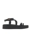 Ancient Greek Sandals Aristea Wraparound-strap Flatform Sandals In Black