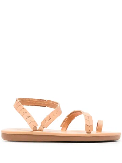 Ancient Greek Sandals Aspida Leather Sandals In Brown