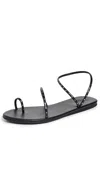 Ancient Greek Sandals Leather Astro Sandals In Black/silver