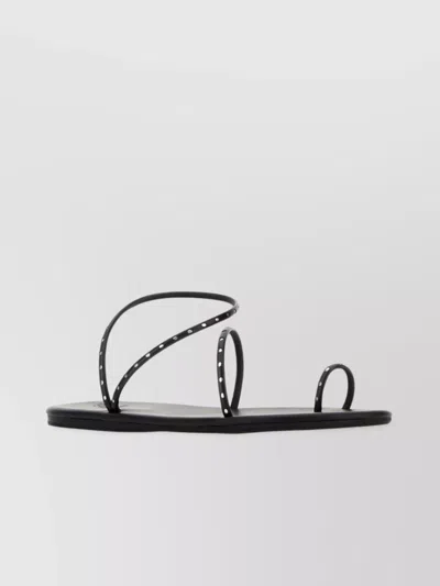 Ancient Greek Sandals Astro Thong Sandals Studded Straps In Black
