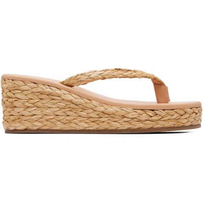 Ancient Greek Sandals Beige Etheria Low Wedge Heeled Sandals In Brown