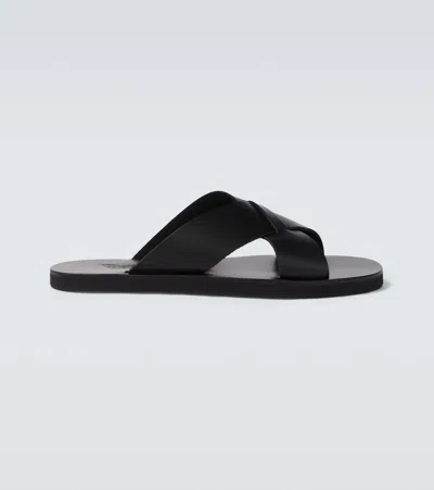 Ancient Greek Sandals Bios Leather Sandals In Black
