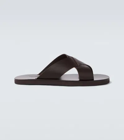 Ancient Greek Sandals Bios Leather Sandals In Brown