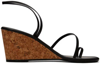 Ancient Greek Sandals Black Chora Heeled Sandals