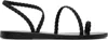 Ancient Greek Sandals Woman Thong Sandal Black Size 8 Soft Leather In Black