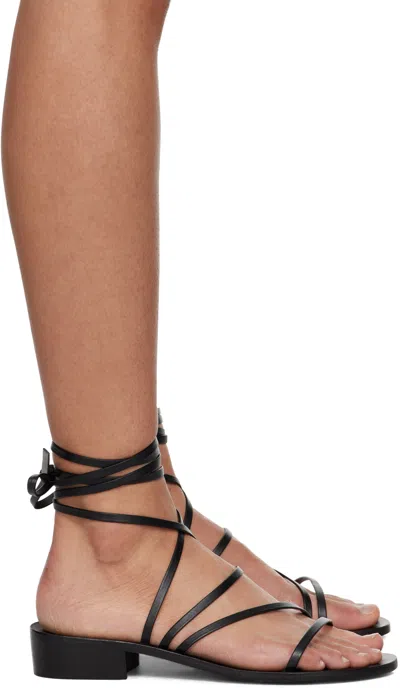 Ancient Greek Sandals Black Hara Sandals