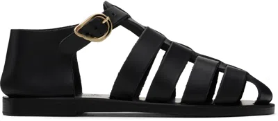 ANCIENT GREEK SANDALS BLACK HOMERIA SANDALS