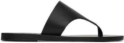 Ancient Greek Sandals Leather Mera Sandals In Black