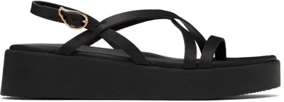 Ancient Greek Sandals Black Silia Sandals