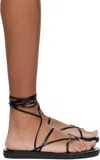 Ancient Greek Sandals Black String Flip Flops In Black