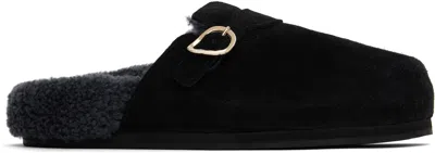 Ancient Greek Sandals Black Vasilitsa Slip-on Loafers In All Black