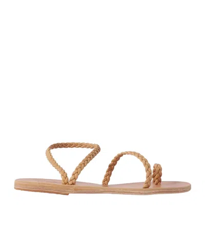 Ancient Greek Sandals Braided Leather Sandals In Brown